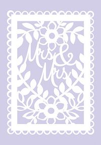 Tap to view Lilac Mrs and Mrs Wedding Card