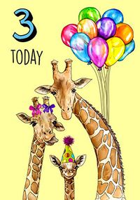 Tap to view 3 Today Giraffes Birthday Card