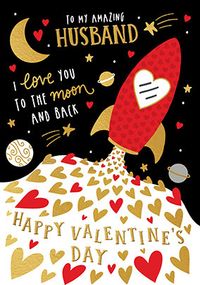 Tap to view Husband Moon And Back Valentine Card