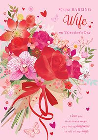 Tap to view Darling Wife Pink Valentine Card