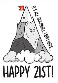 Tap to view Downhill Mountain 21st Birthday Card