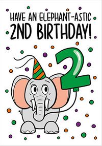 Tap to view Elephant-astic 2nd Birthday Card