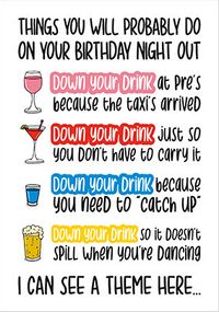 Tap to view Down Your Drink Birthday Card