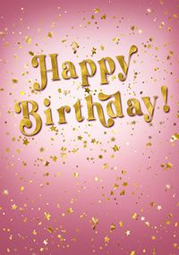 Tap to view Magical Birthday Pink and Gold Card