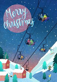 Tap to view Ski Lift Festive Christmas Card