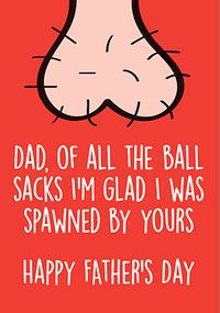 Tap to view Of All the Ball Sacks Father's Day Card