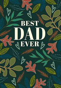 Tap to view Best Dad Ever Leaf Pattern Father's Day Card