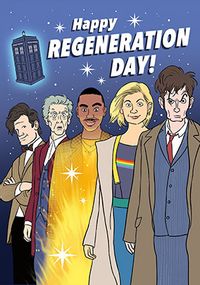 Tap to view Who Regeneration Birthday Card