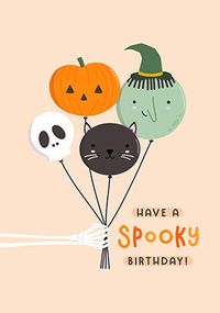 Tap to view Spooky Balloons Halloween Birthday Card