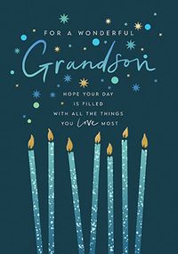 Tap to view Wonderful Grandson Candles Card