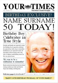 Tap to view Spoof Newspaper - Your Times His 50th