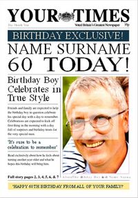 Tap to view Spoof Newspaper - Your Times His 60th