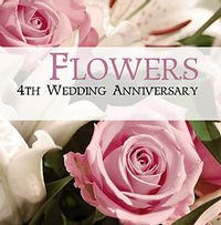 Tap to view 4th Wedding Anniversary Card - Flowers