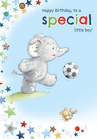 Tap to view Special Little Boy Elliot Elephant Birthday Card