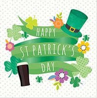 Tap to view Leprechaun Hat and Clovers St Patrick's Day Card