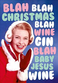 Tap to view Blah Blah Christmas Blah Blah Gin Funny Card