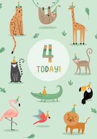 Tap to view 4 Today Zoo Animals Birthday Card