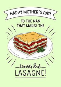 Tap to view Nan's Lasagne Happy Mother's Day Card