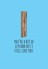 Tap to view You're a bit of a Plank Funny Card