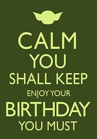 Tap to view Keep Calm Birthday Card - Jedi Master