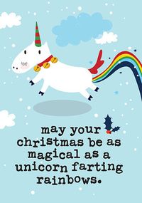 Tap to view Unicorn Farting Christmas Card