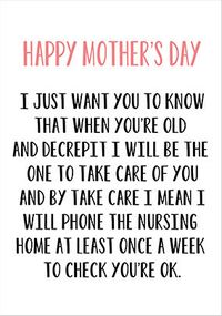 Tap to view Phone Nursing Home Mother's Day Card