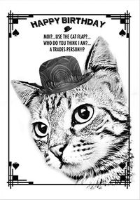 Tap to view Cat Flap Birthday Card