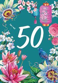 Tap to view 50th Flowers Birthday Card
