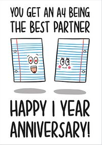 Tap to view A4 Best Partner 1st Anniversary Card