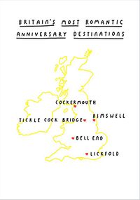 Tap to view Britain's Romantic Anniversary Destinations Card