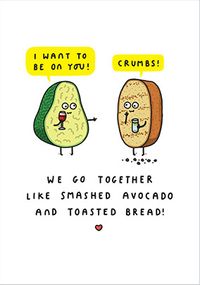 Tap to view Smashed Avocado and Toasted Bread Valentine's Card