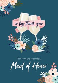 Tap to view Maid Of Honour Thank You Wedding Card