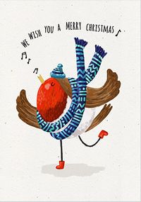 Tap to view Dancing Robin Cute Christmas Card