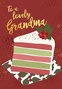 Tap to view Lovely Grandma Christmas Cake Card