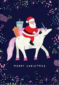 Tap to view Santa on Unicorn Christmas card