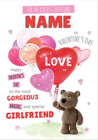 Tap to view Barley Bear - Lovely Girlfriend Personalised Valentine's Card