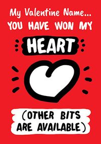 Tap to view You've Won My Heart Personalised Valentine's Card