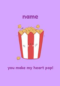 Tap to view You Make My Heart Pop Personalised Valentine's Card
