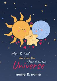 Tap to view Mum & Dad Moon And Stars Personalised Valentine Card