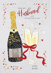 Tap to view Husband Champagne Valentine Card