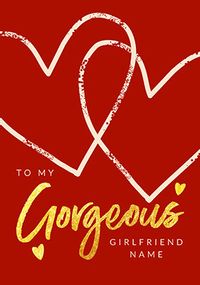 Tap to view Red Gorgeous Girlfriend Valentine's Personalised Card