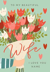 Tap to view Florals Wife Personalised Valentine Card