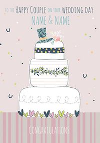 Tap to view Pretty Patterns - Wedding Day Card Wedding Cake