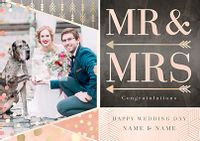 Tap to view All That Shimmers - Photo Upload Mr & Mrs Wedding Day Card