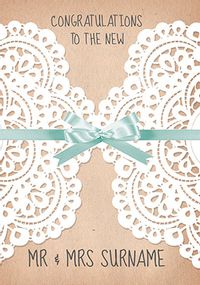 Tap to view Paper Rose - Wedding Card Ribbon and Lace