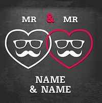 Tap to view Paper Rose - Wedding Card Hearts & Sunglasses Mr & Mr