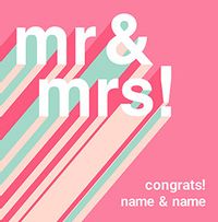 Tap to view Congrats Mr & Mrs personalised Wedding Card