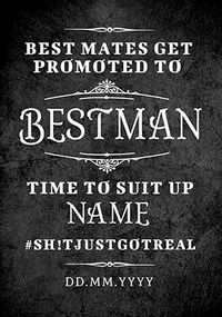 Tap to view Promoted To Bestman Wedding Personalised Card