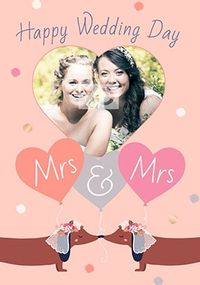 Tap to view Sausage Dog Mrs & Mrs Wedding Day Photo Upload Card