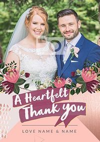 Tap to view A Heartfelt Thank You - Wedding Photo Card
